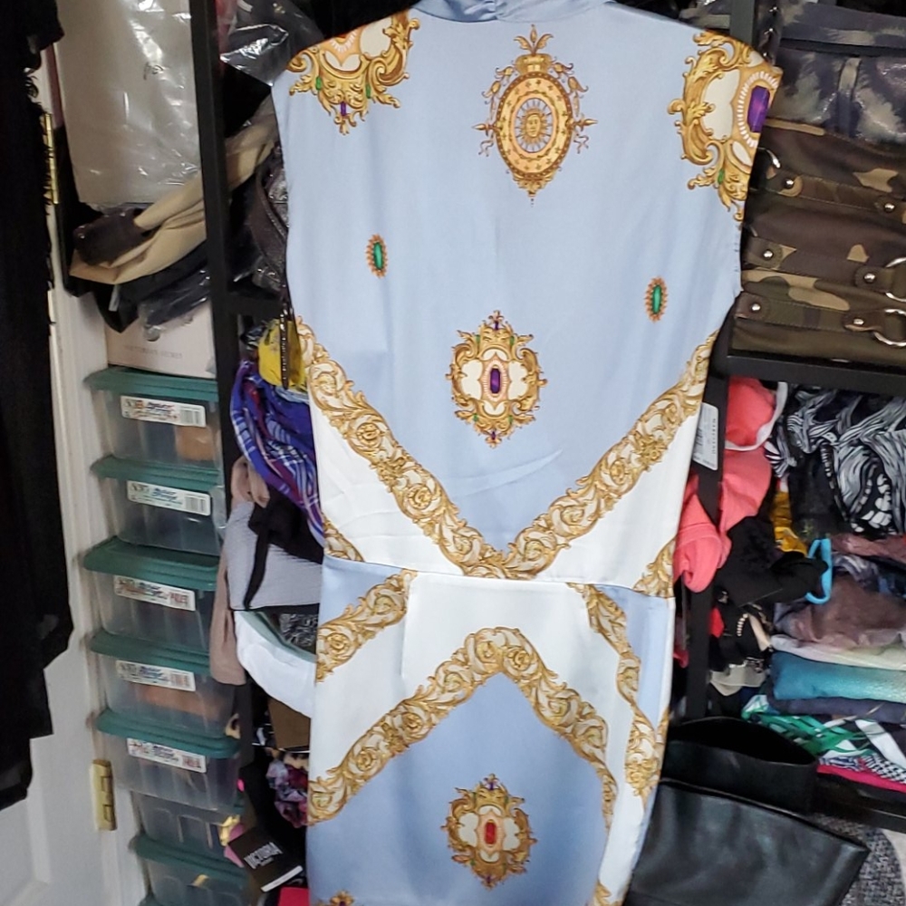 Marciano Blue and Gold Mini Dress NEW! - Picture 5 of 8